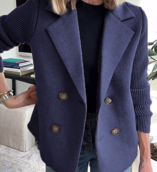 SORELLE™ - Elegant Knit-Sleeve Blazer