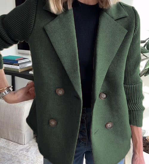 SORELLE™ - Elegant Knit-Sleeve Blazer