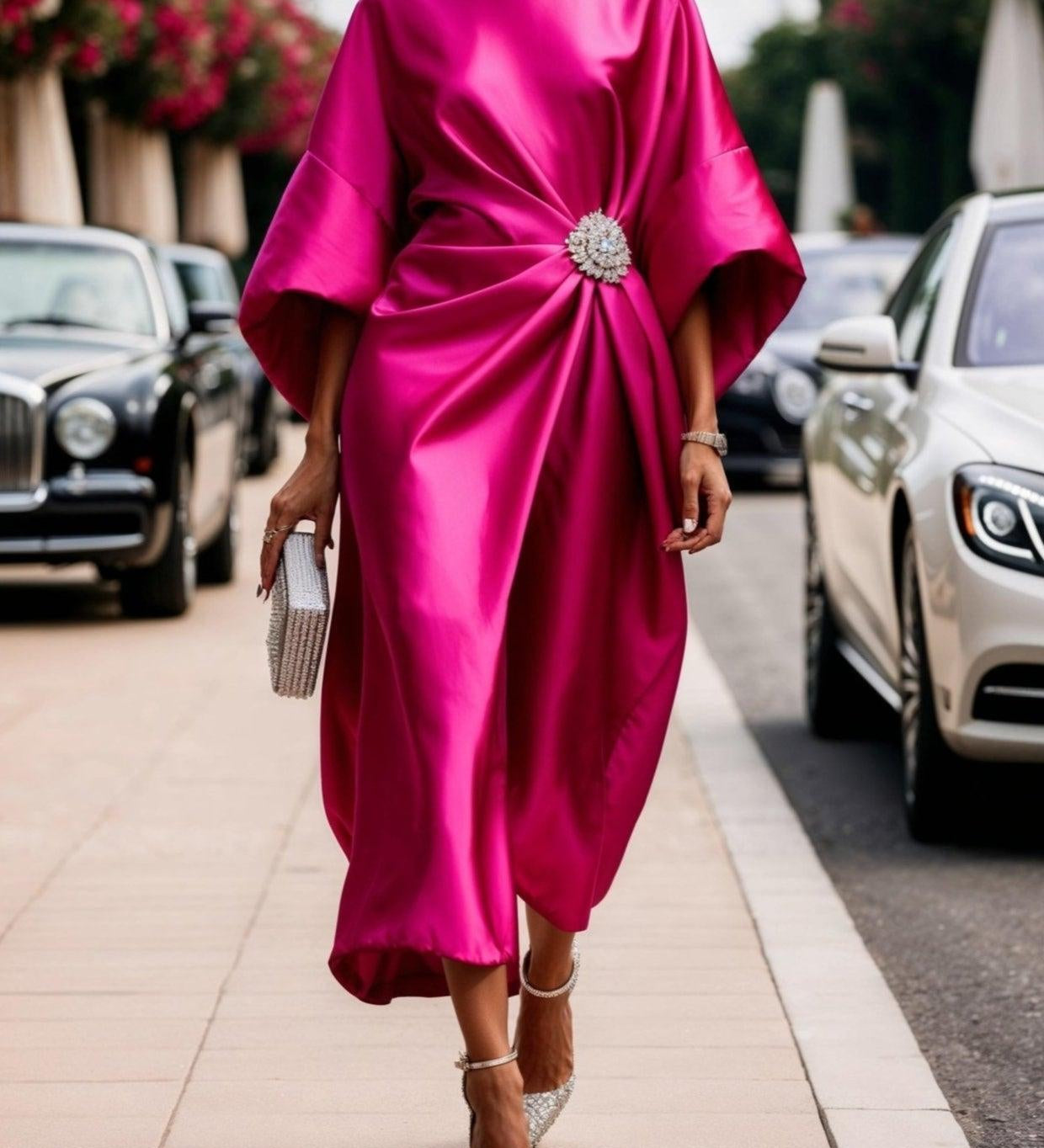 Vera - Shimmer Satin Maxi Dress