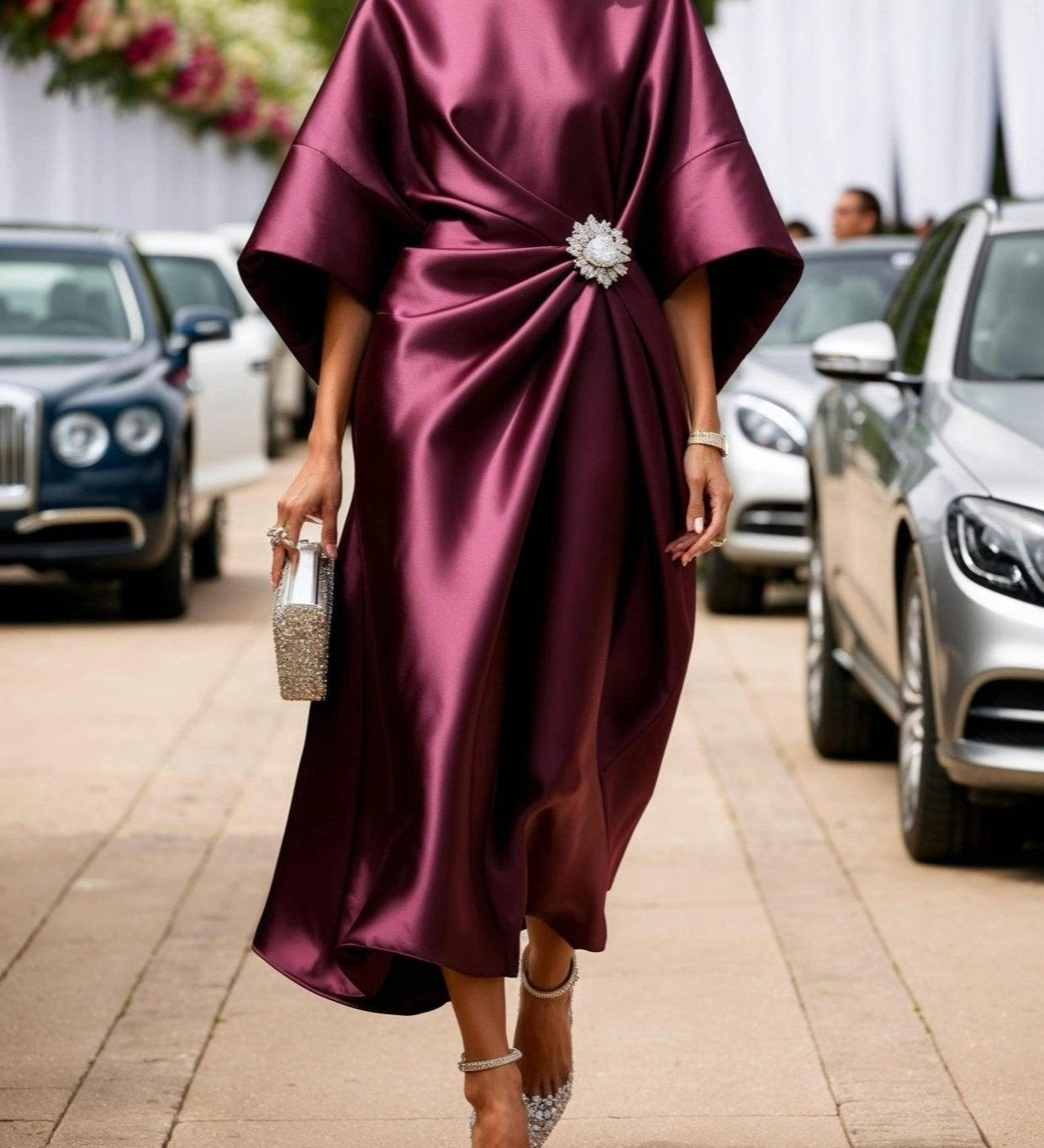 Vera - Shimmer Satin Maxi Dress