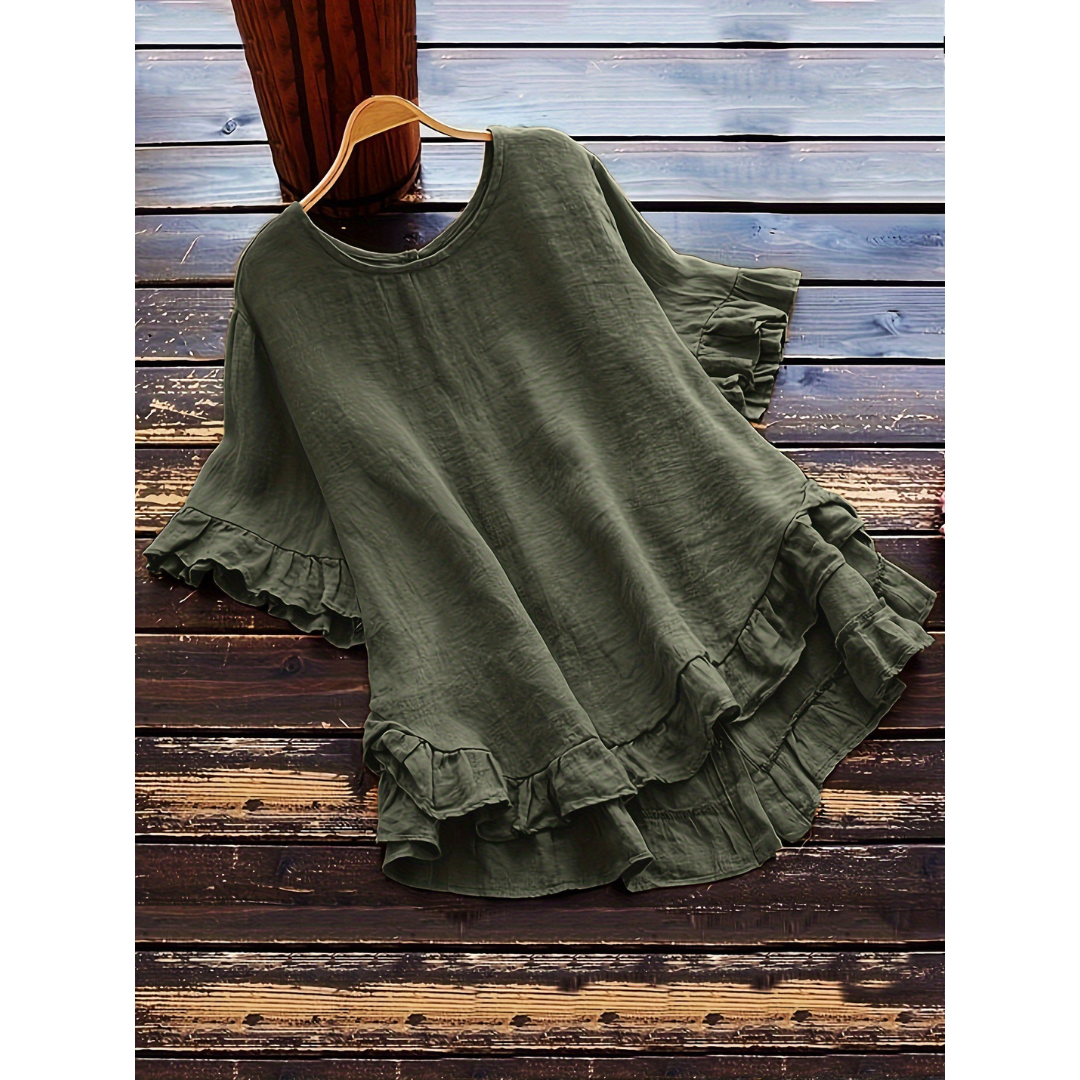 Evita - Simple Plus Size Ruffle Hem