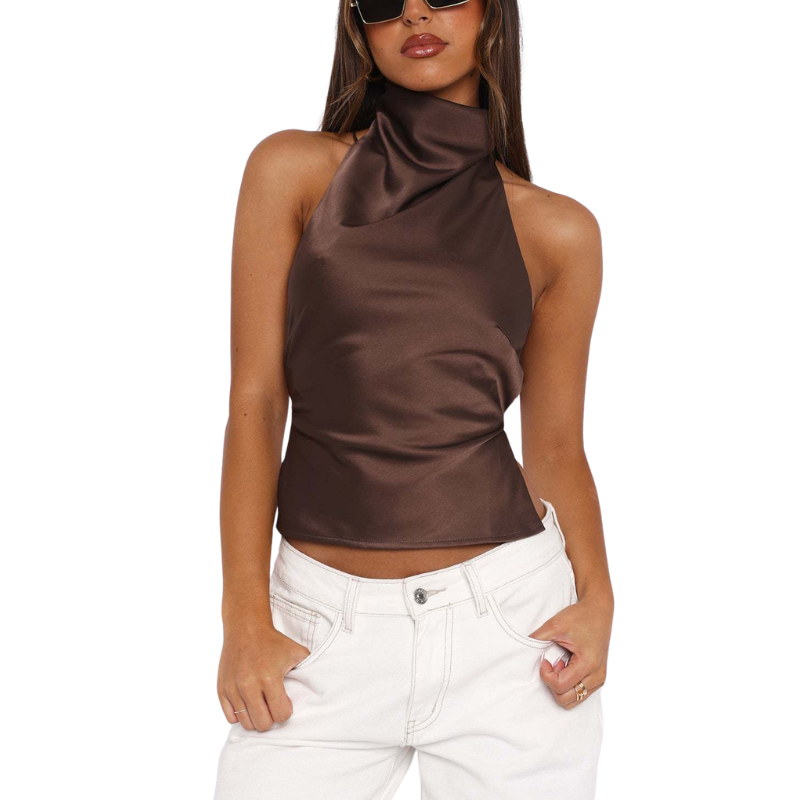 Chinie - Chic Sleeveless Halter Neck Blouse