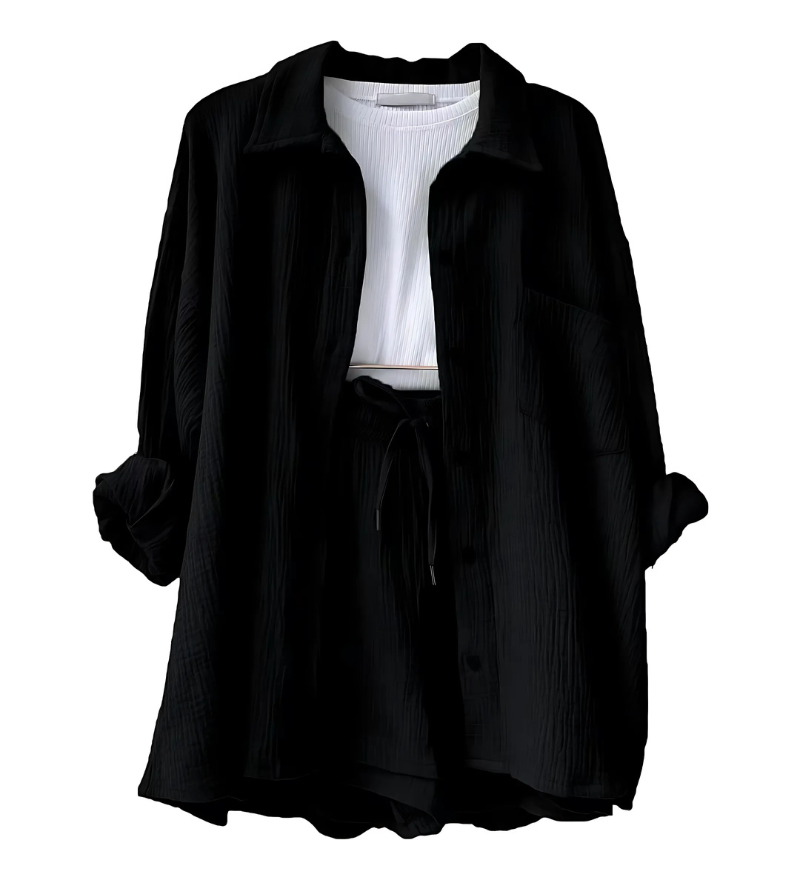 VERA™ – Modern Button-Up Shorts Set