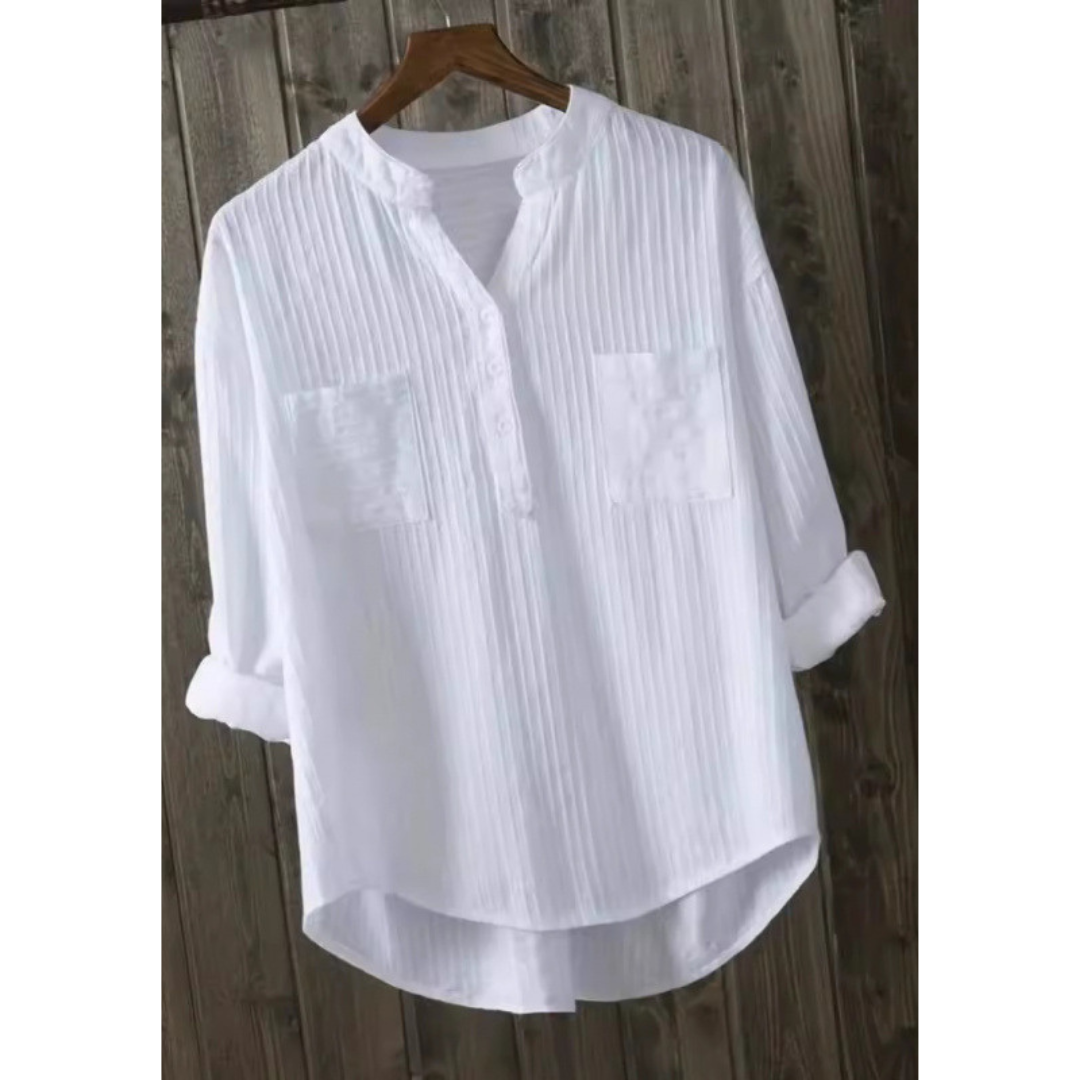Lucille - Casual Long Sleeve Everyday Collared Top