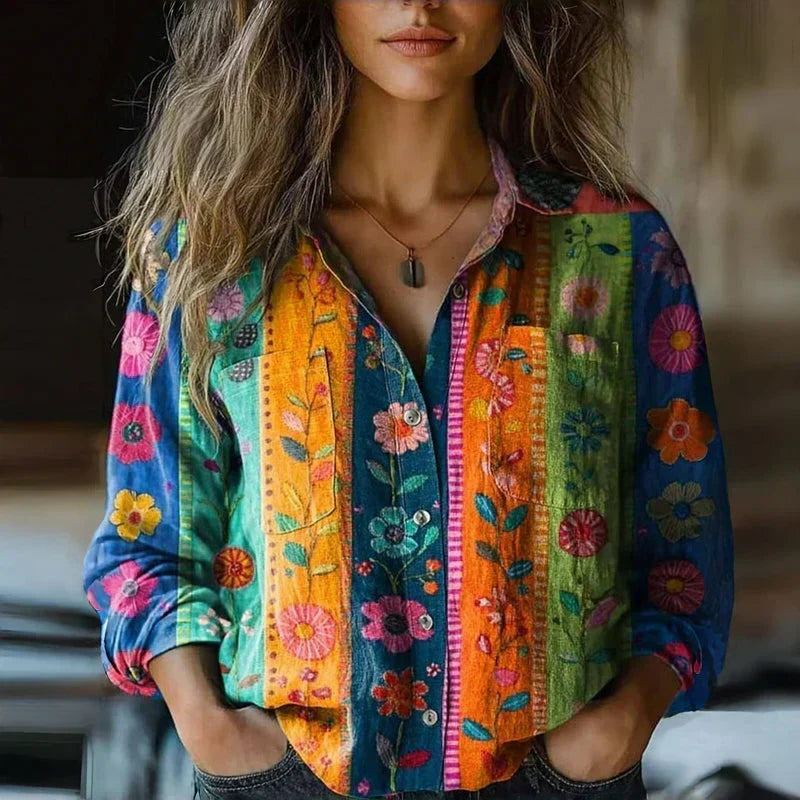 Ella - Bohemian Patchwork Blouse