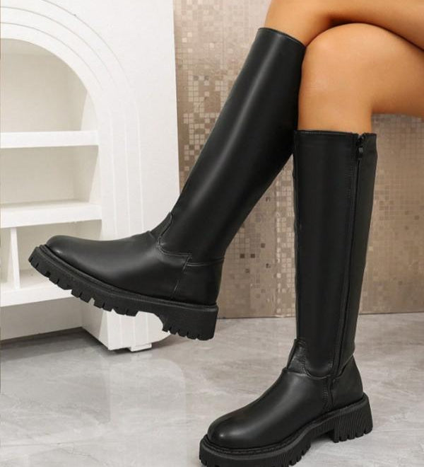 MINDAT - Knee-High Motorcycle Boots for Women
