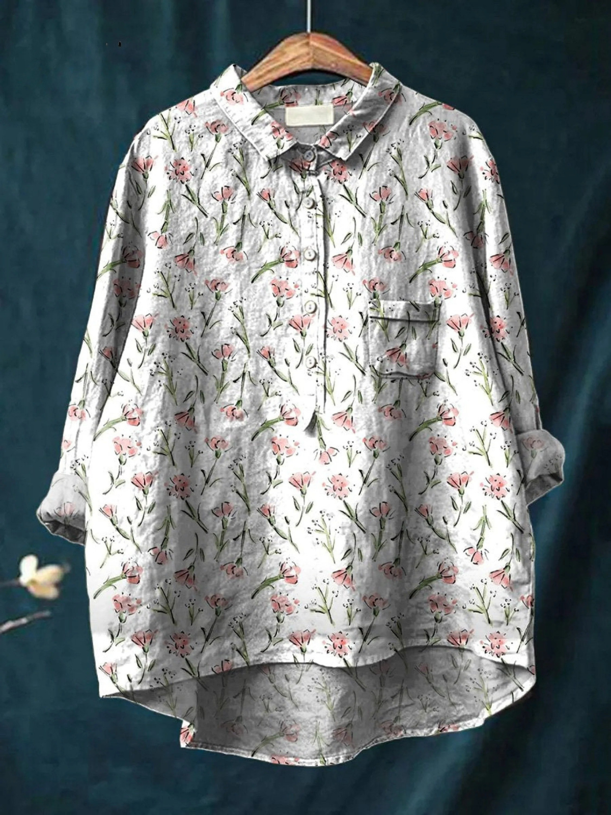 Ella - Pink Spring Floral Shirt