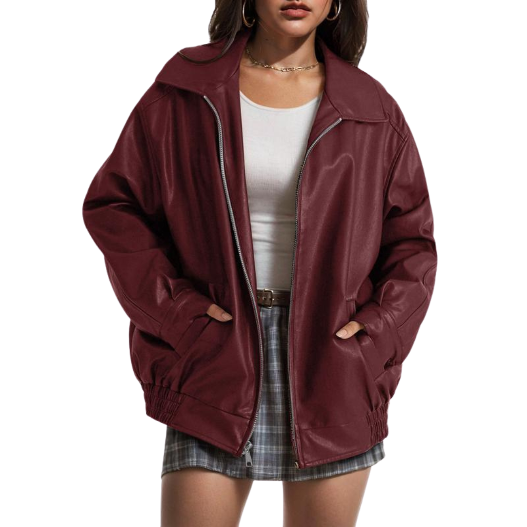 XANDRAT - Oversized Leather Faux Suede Jacket