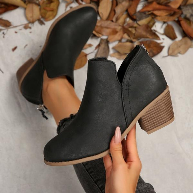 Theodora – Textured Ankle Boots