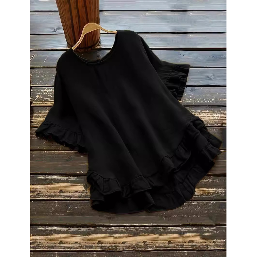 Evita - Simple Plus Size Ruffle Hem