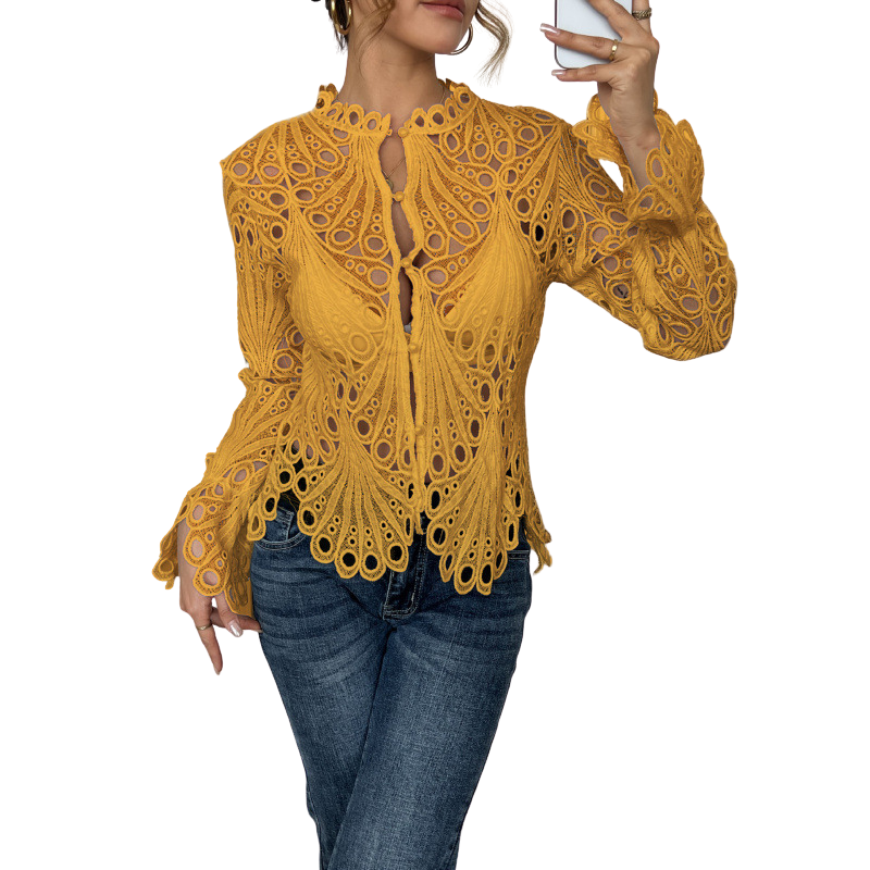 Sarah - Modern Hollow Detail Blouse