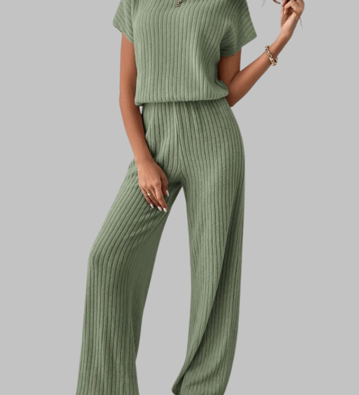 MAGGIE™ - Casual Short Sleeve Top and Pants Set
