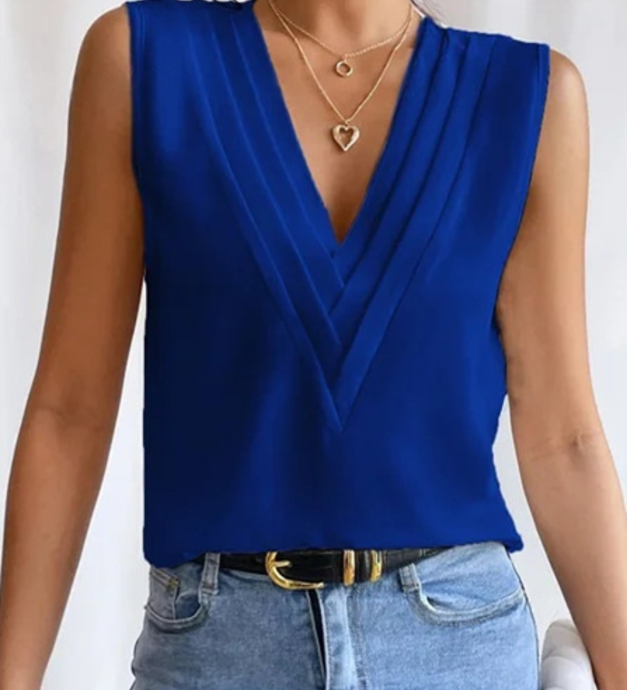 Jade - Lightweight Sleeveless V-Neck Top