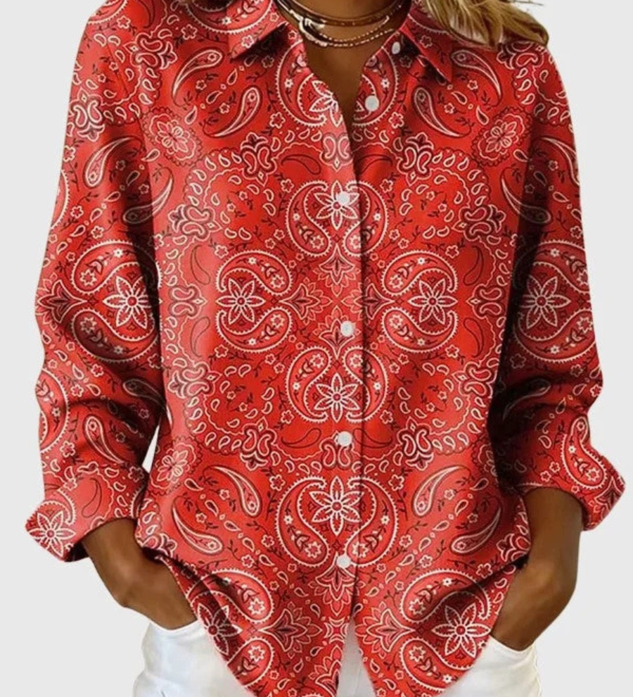 Joanna - Floral Button-Up Blouse