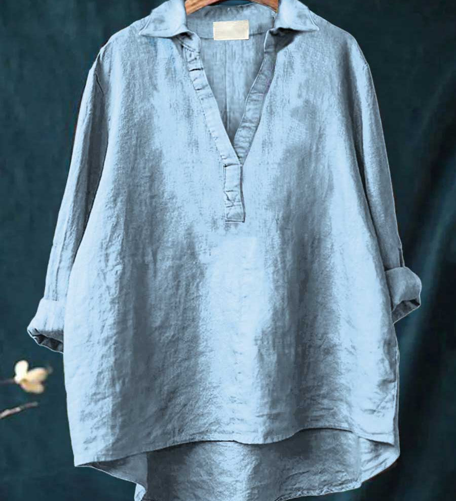 Amber - Grey Pink Print Blouse