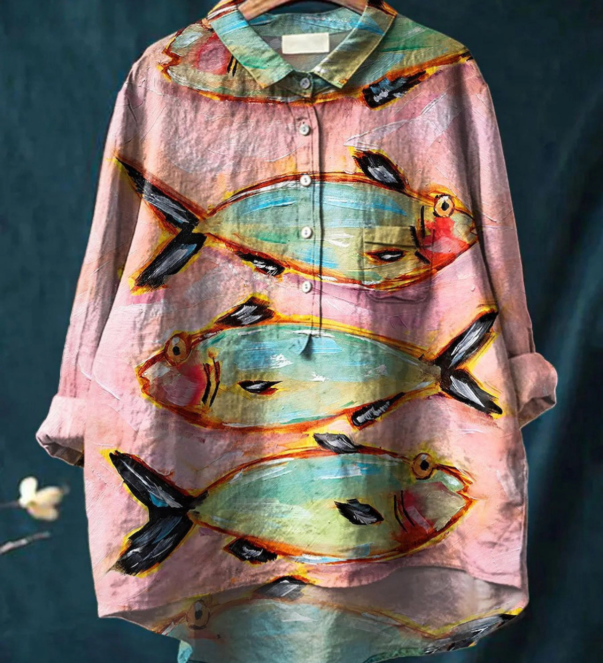 Evie - Vintage Fish Print Tee