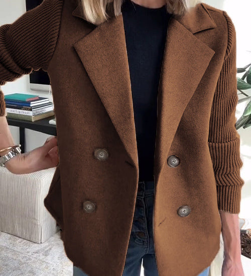 SORELLE™ - Elegant Knit-Sleeve Blazer