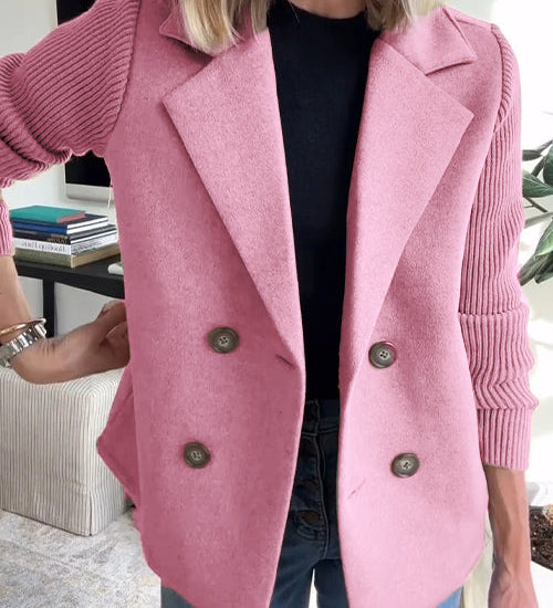 SORELLE™ - Elegant Knit-Sleeve Blazer