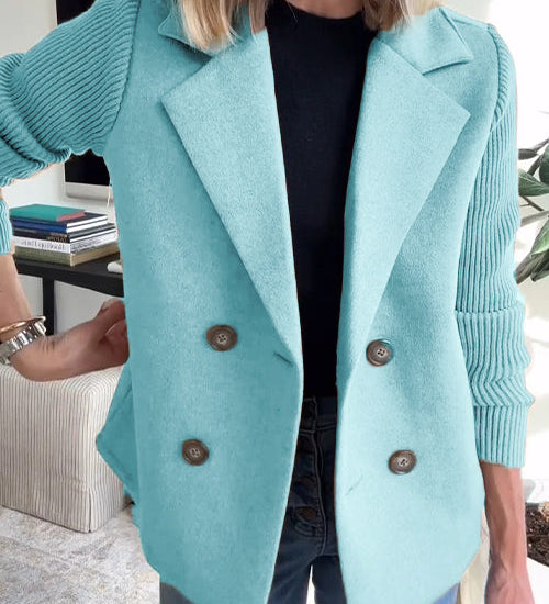 SORELLE™ - Elegant Knit-Sleeve Blazer