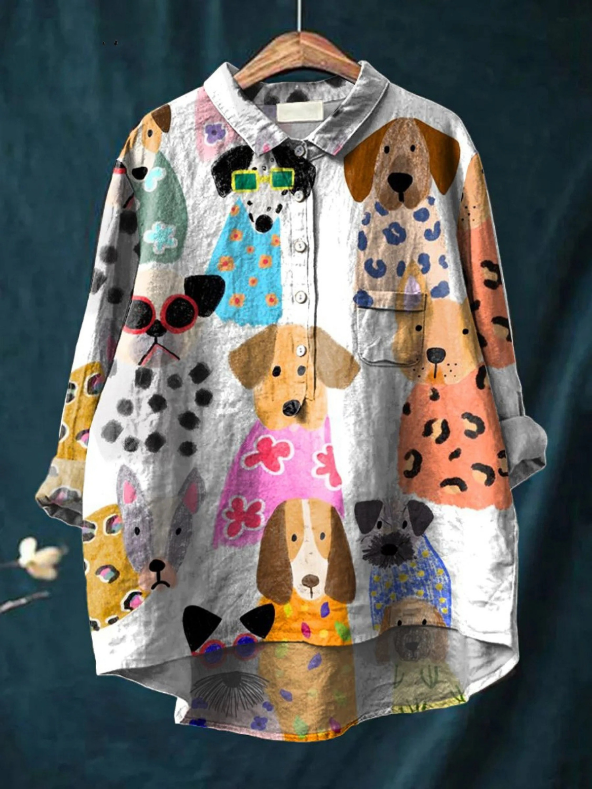 Harper - Colourful Cartoon Dog Shirt