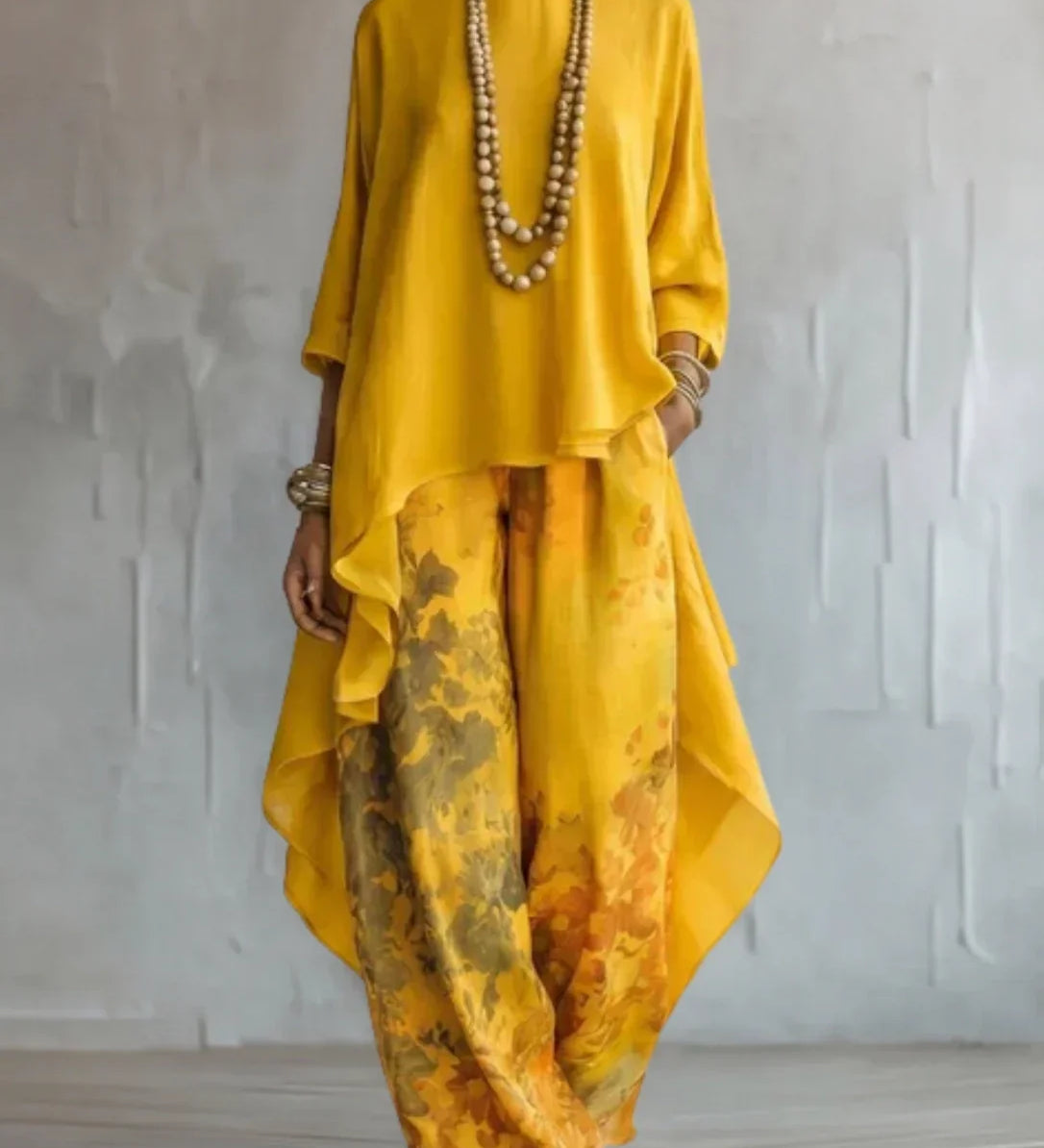 Gemma - Asymmetric Floral Two-Piece Set