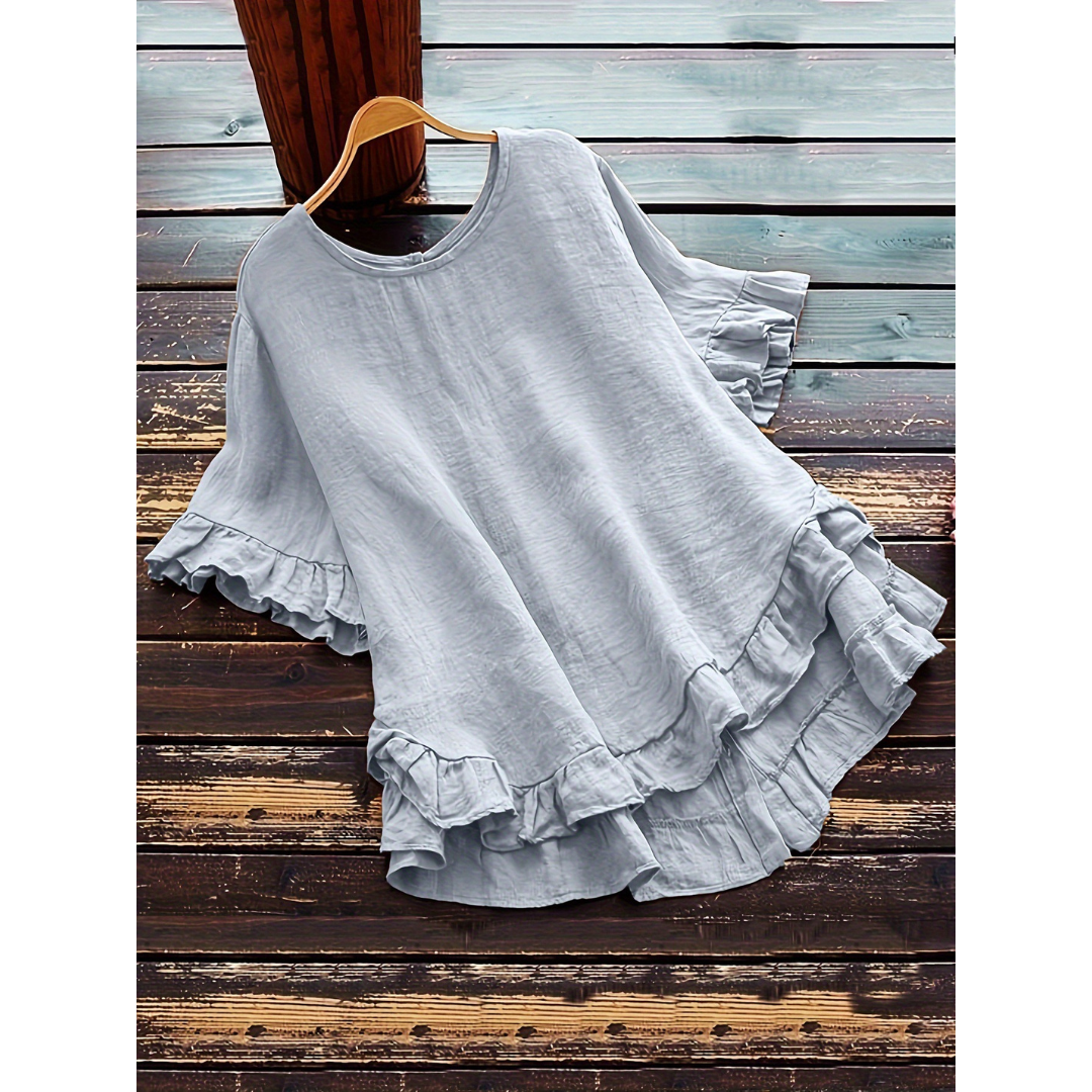 Evita - Simple Plus Size Ruffle Hem