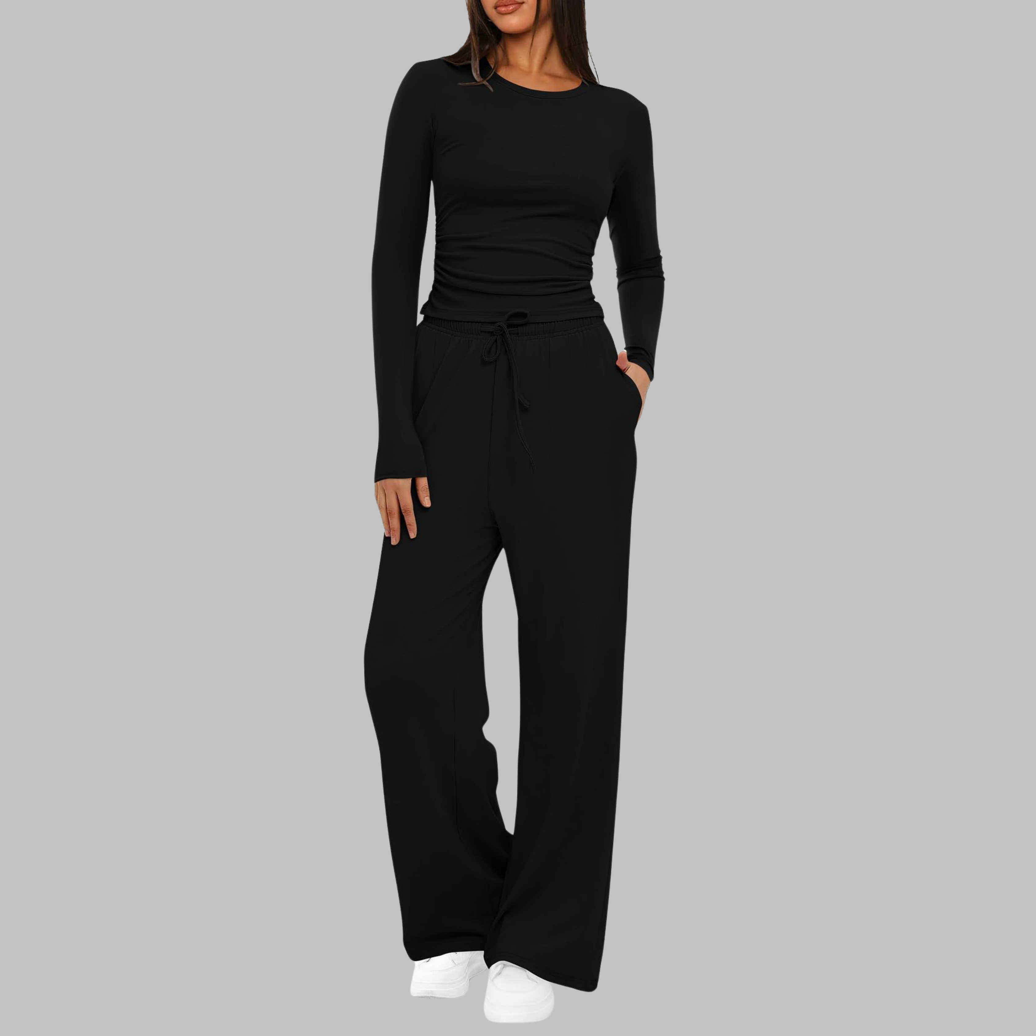 BELLET - Long Sleeve Top and Wide