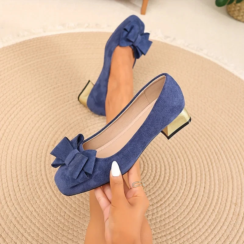 Gloria | Bow Block Heel Pumps