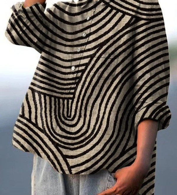 Josie - Circle Line Print Shirt
