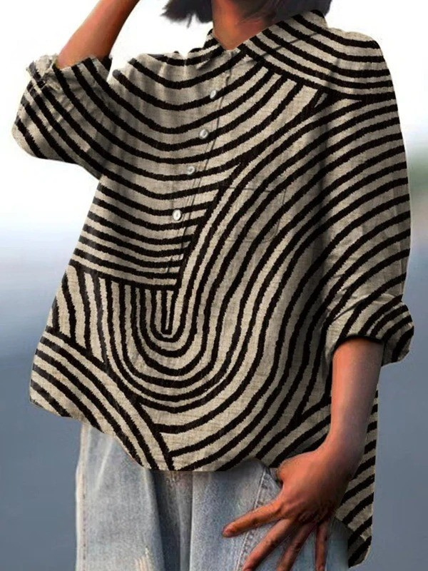 Josie - Circle Line Print Shirt