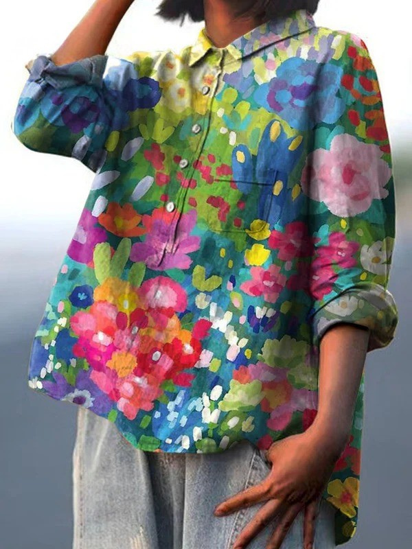 Amber - Vintage Floral Charm Shirt