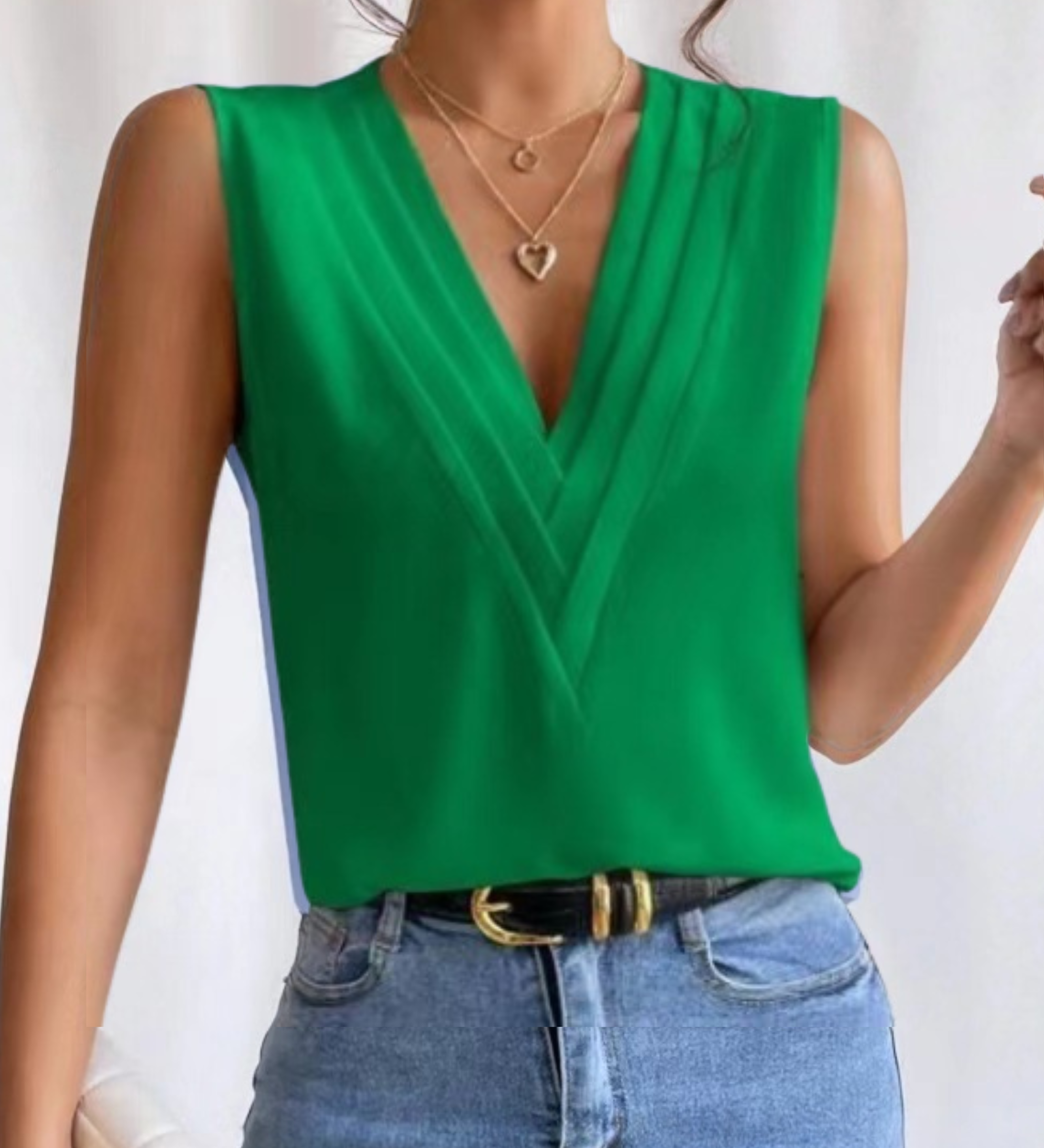 Jade - Lightweight Sleeveless V-Neck Top