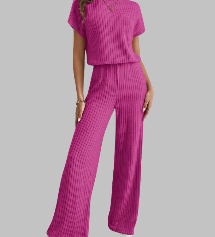 MAGGIE™ - Casual Short Sleeve Top and Pants Set