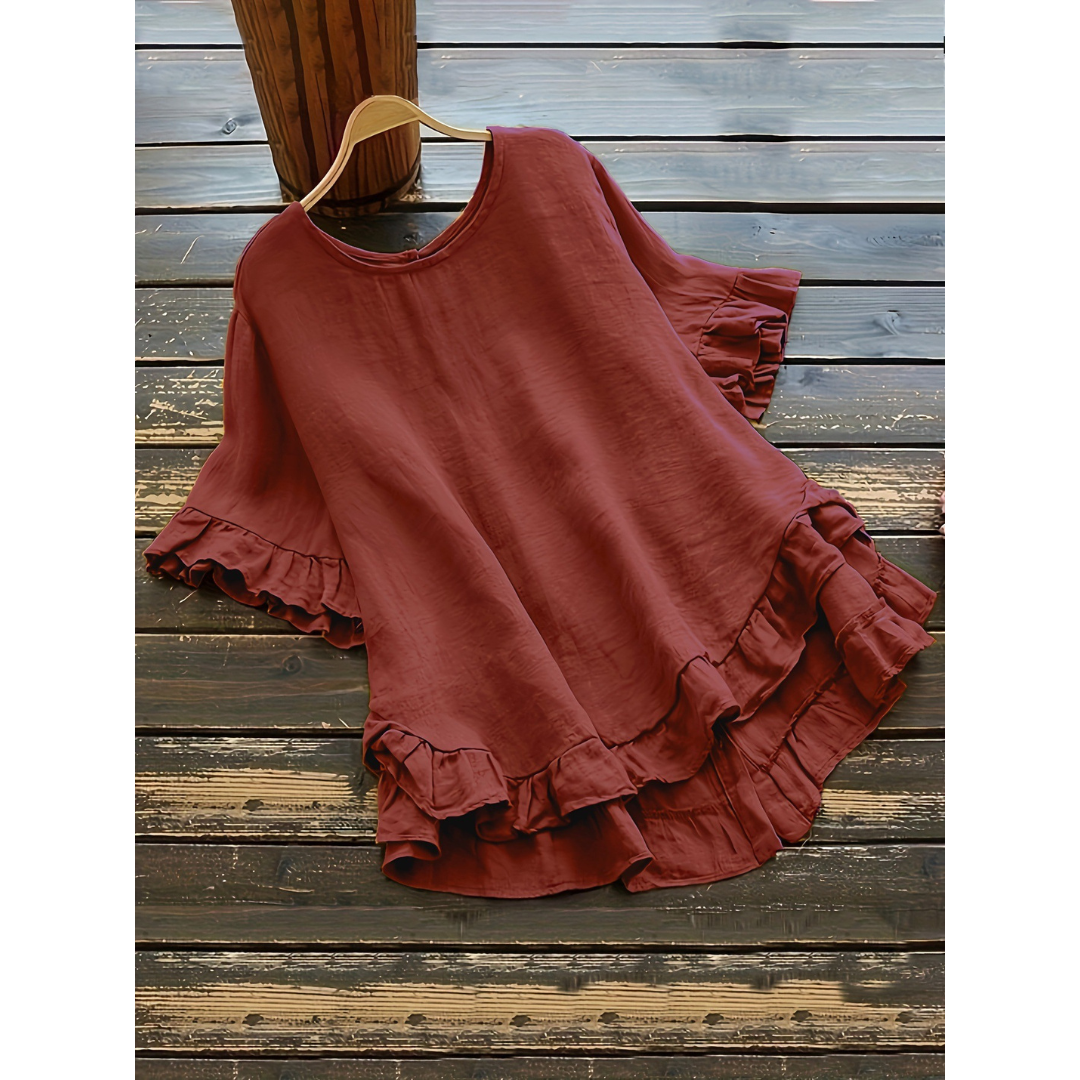 Evita - Simple Plus Size Ruffle Hem