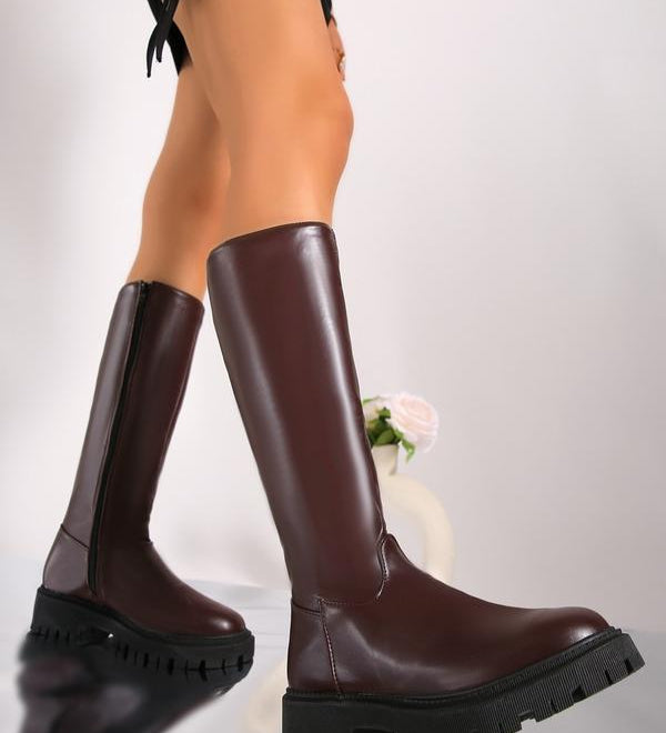 MINDAT - Knee-High Motorcycle Boots for Women