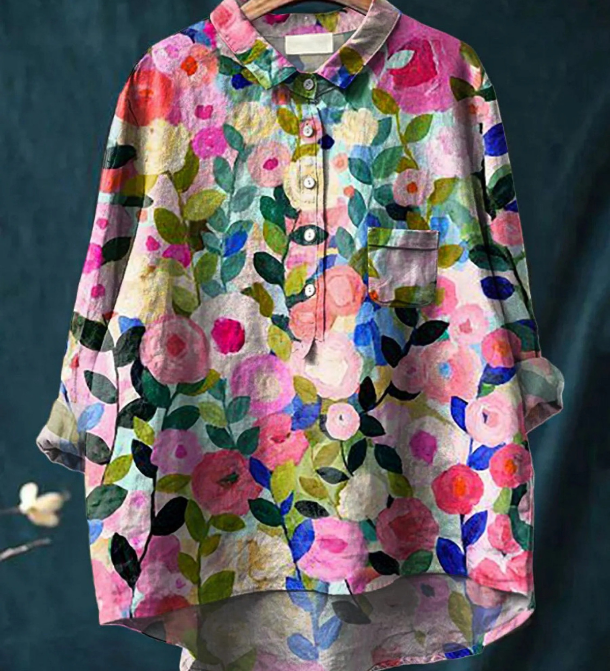 Hannah - Colourful Spring Floral Shirt