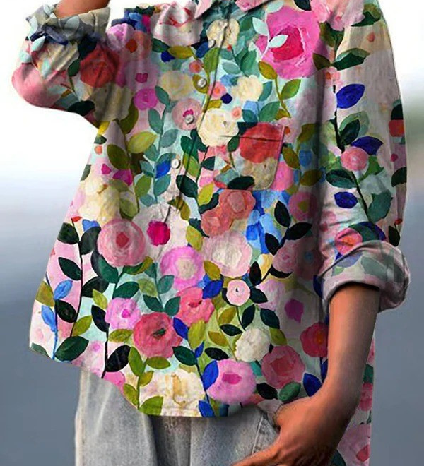 Hannah - Colourful Spring Floral Shirt