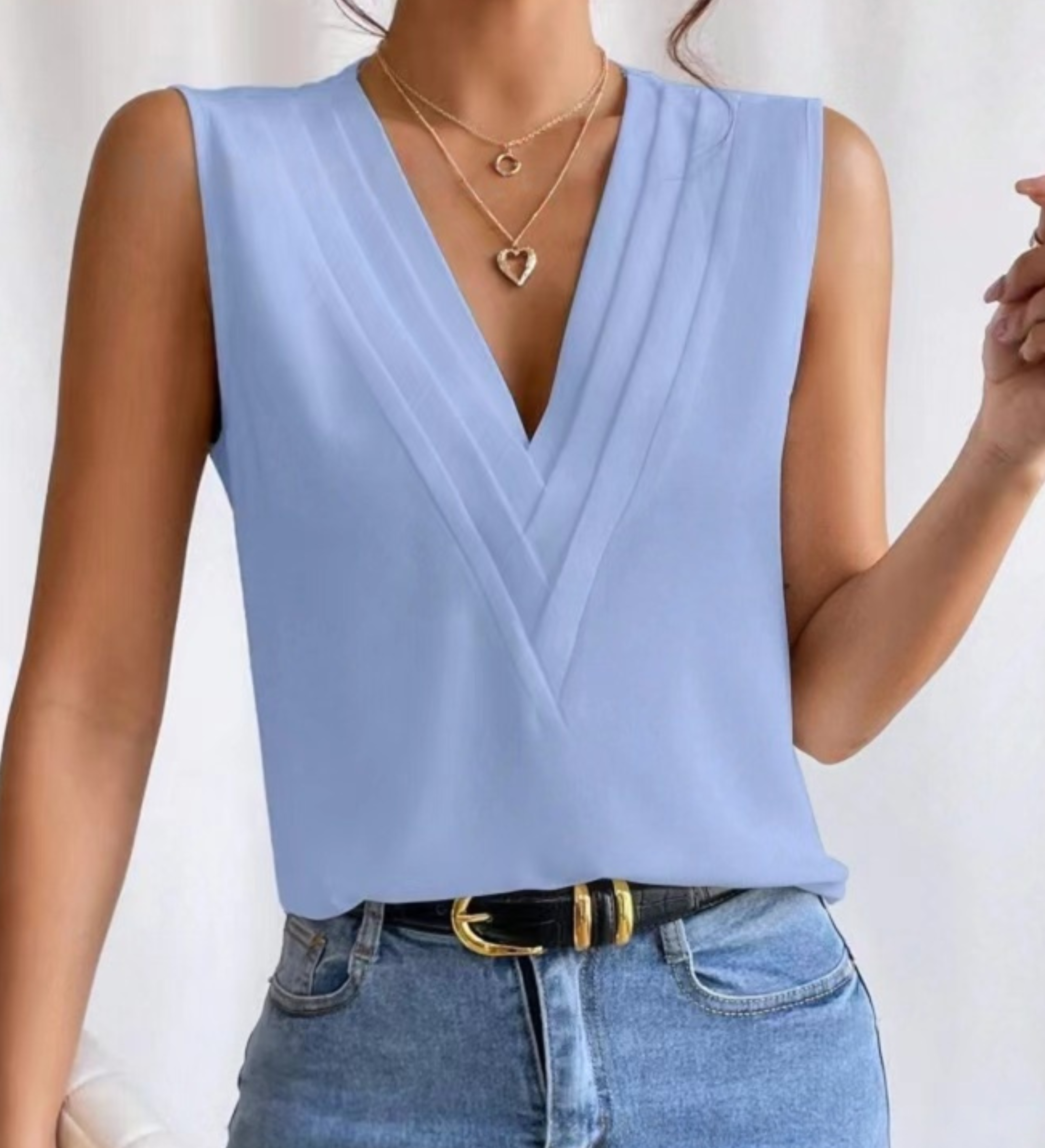 Jade - Lightweight Sleeveless V-Neck Top