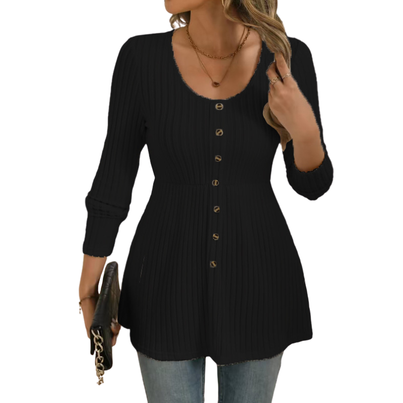 Dolly - Polished Round Neck Long Sleeve Top