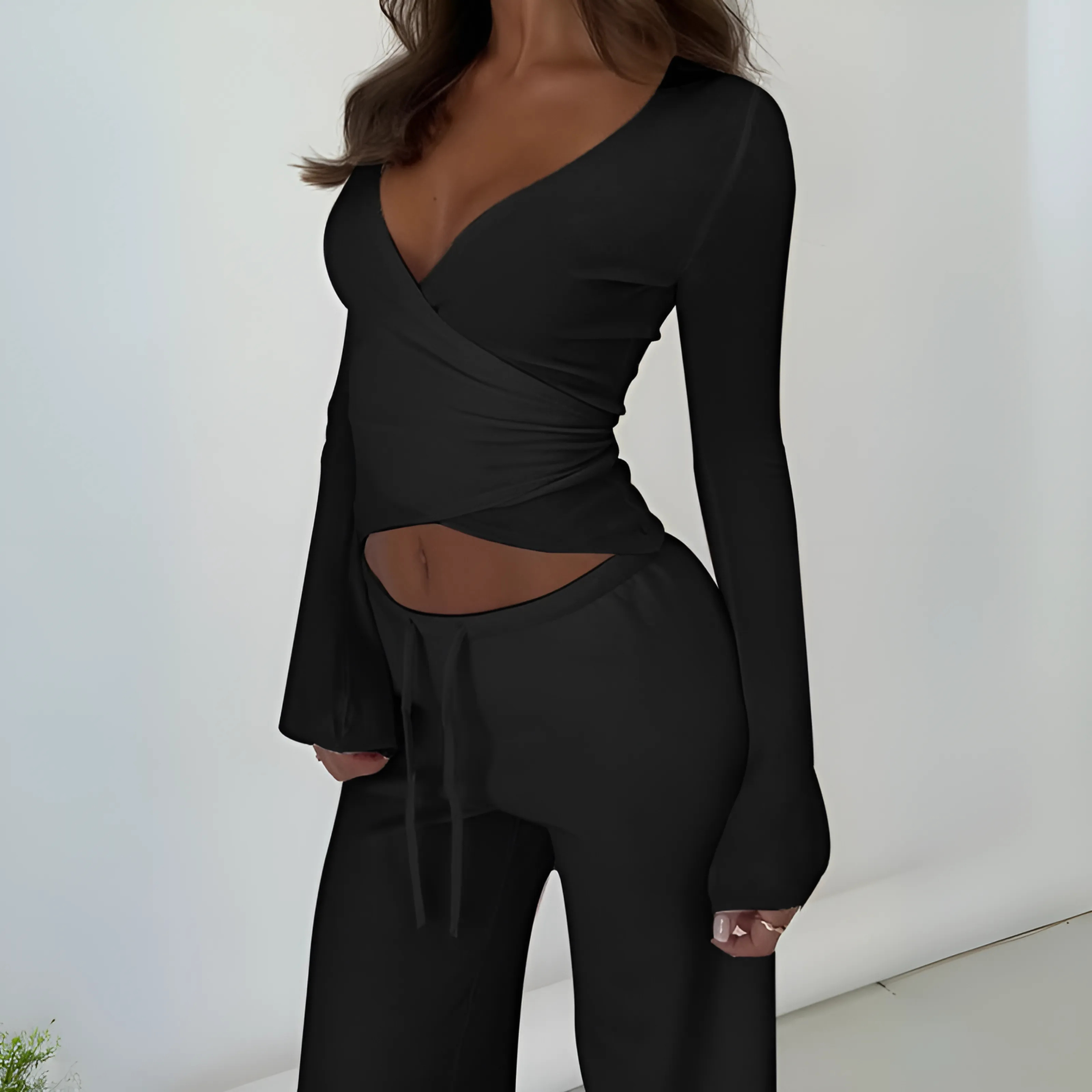 LETISAT - Chic V-Neck Long Sleeve Top