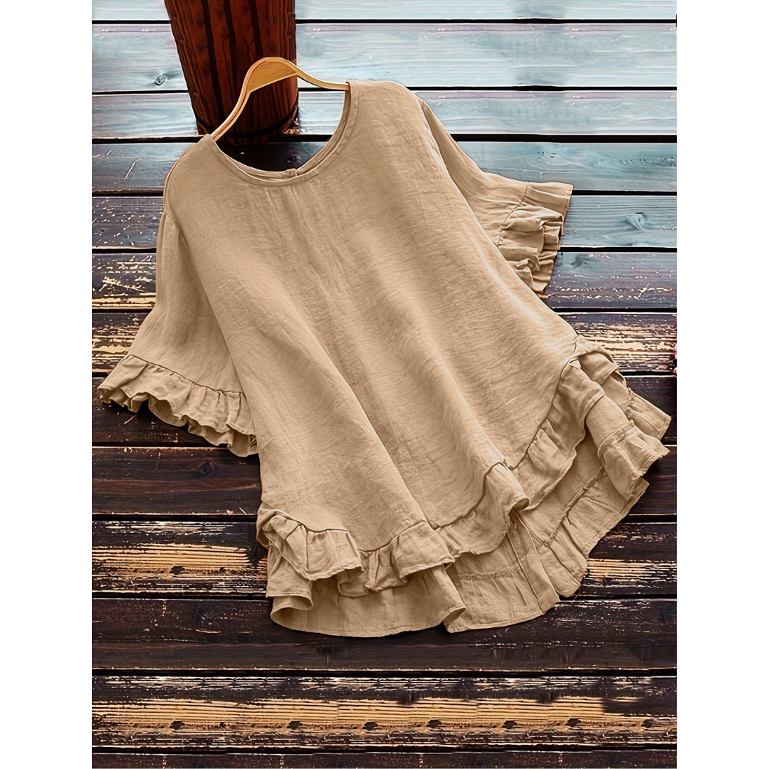 Evita - Simple Plus Size Ruffle Hem