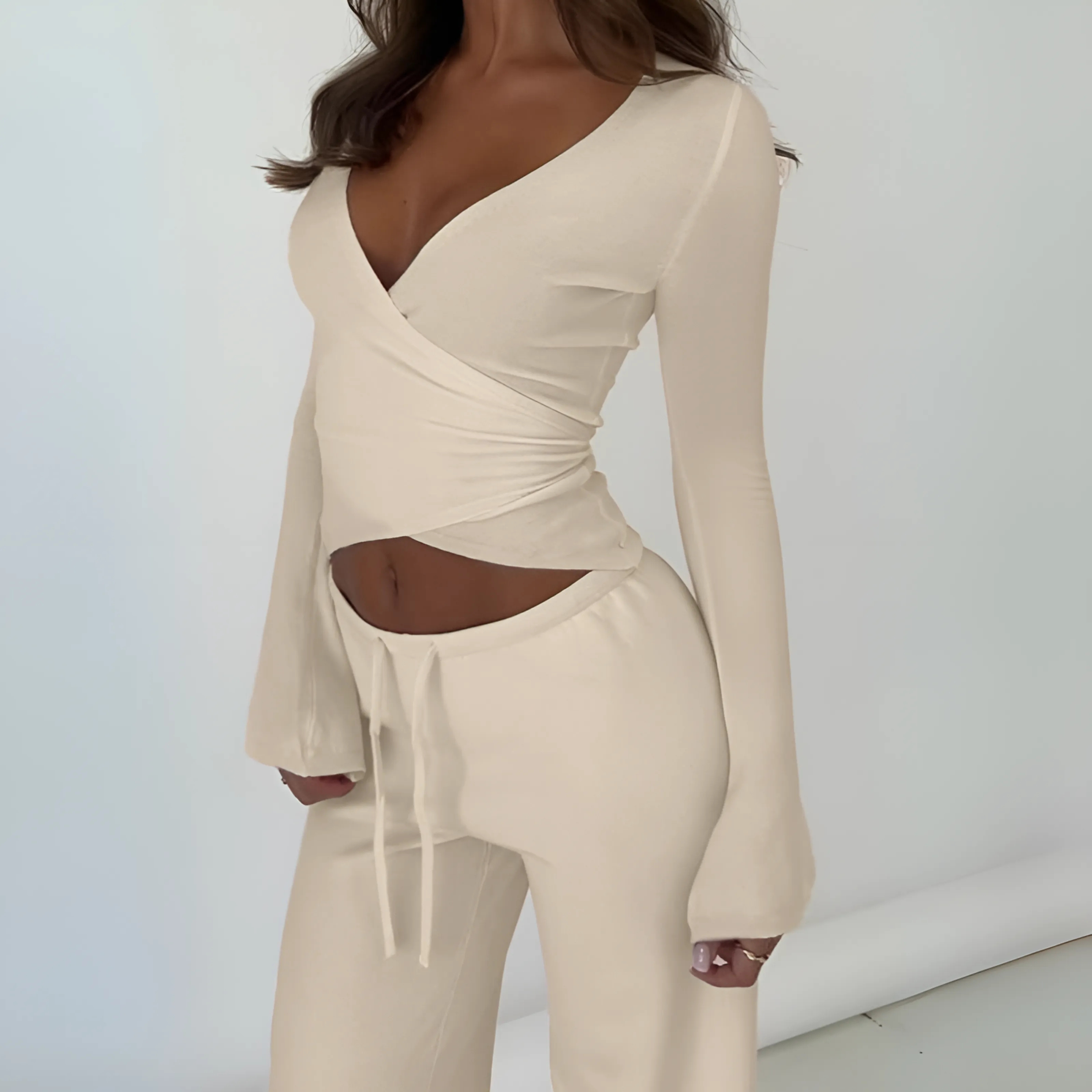 LETISAT - Chic V-Neck Long Sleeve Top