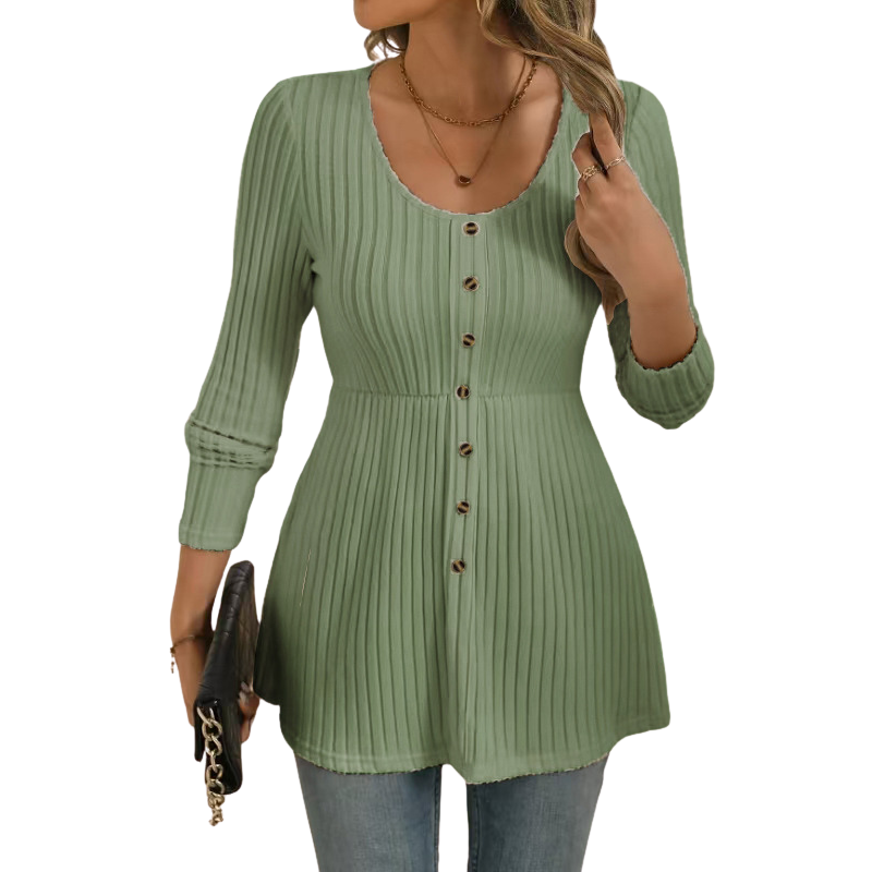 Dolly - Polished Round Neck Long Sleeve Top
