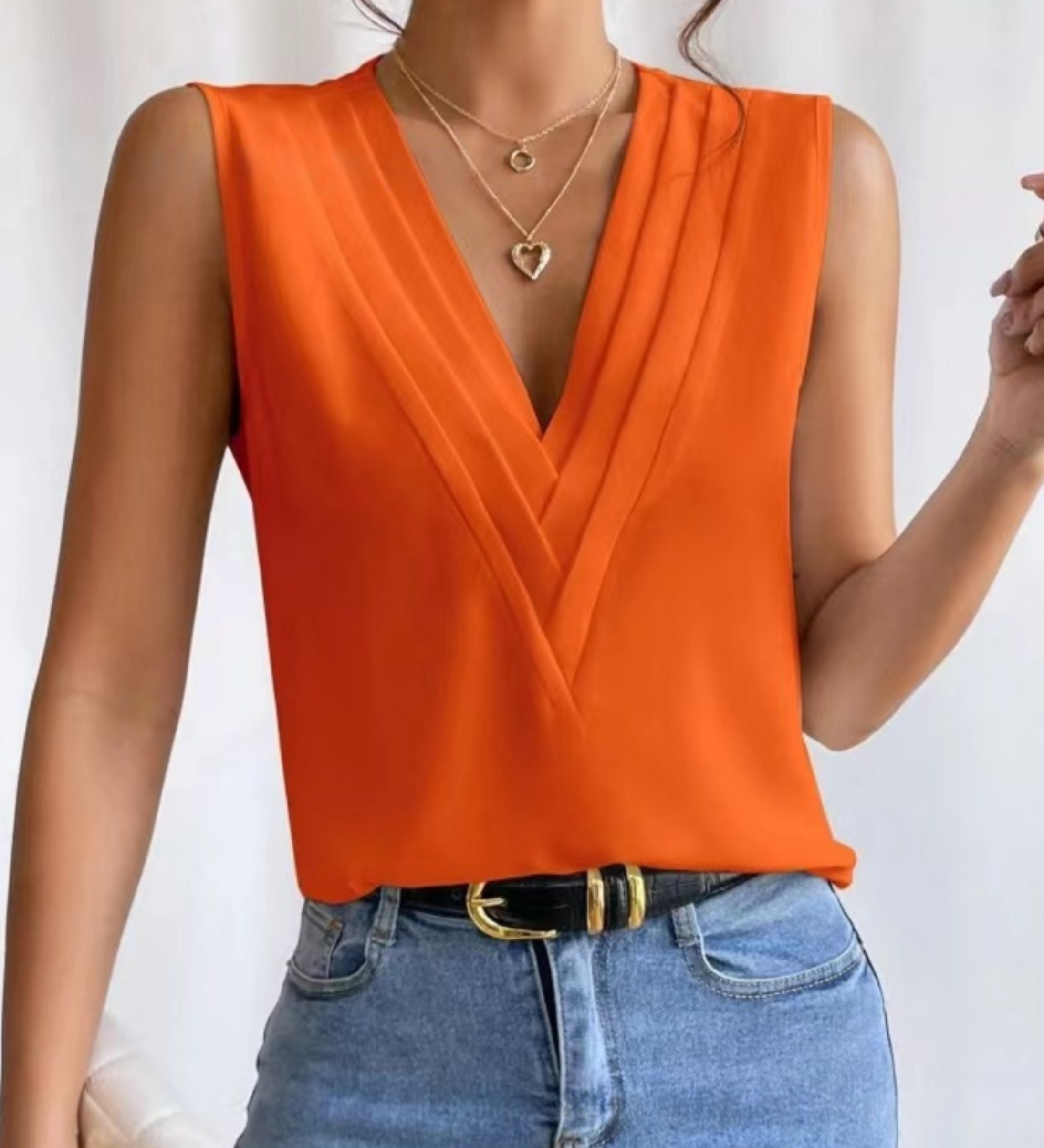 Jade - Lightweight Sleeveless V-Neck Top