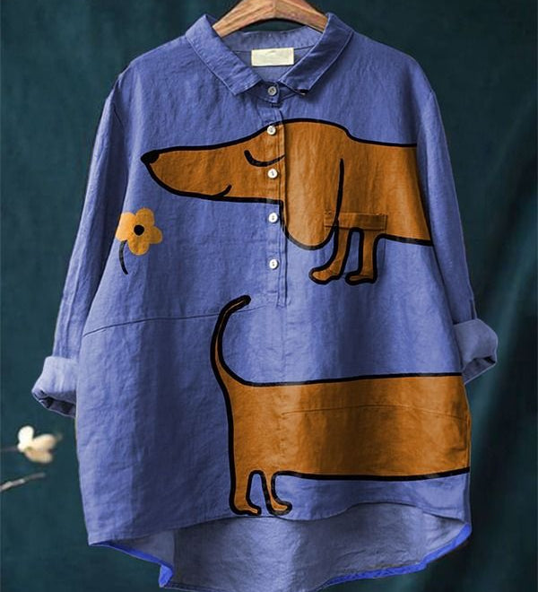 Bridget - Dachshund Art Print Blouse