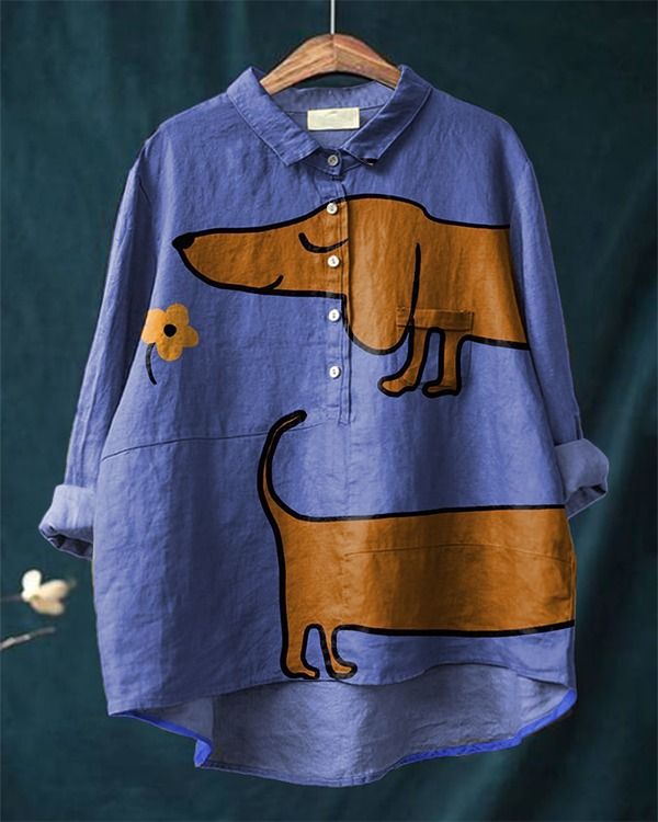 Bridget - Dachshund Art Print Blouse