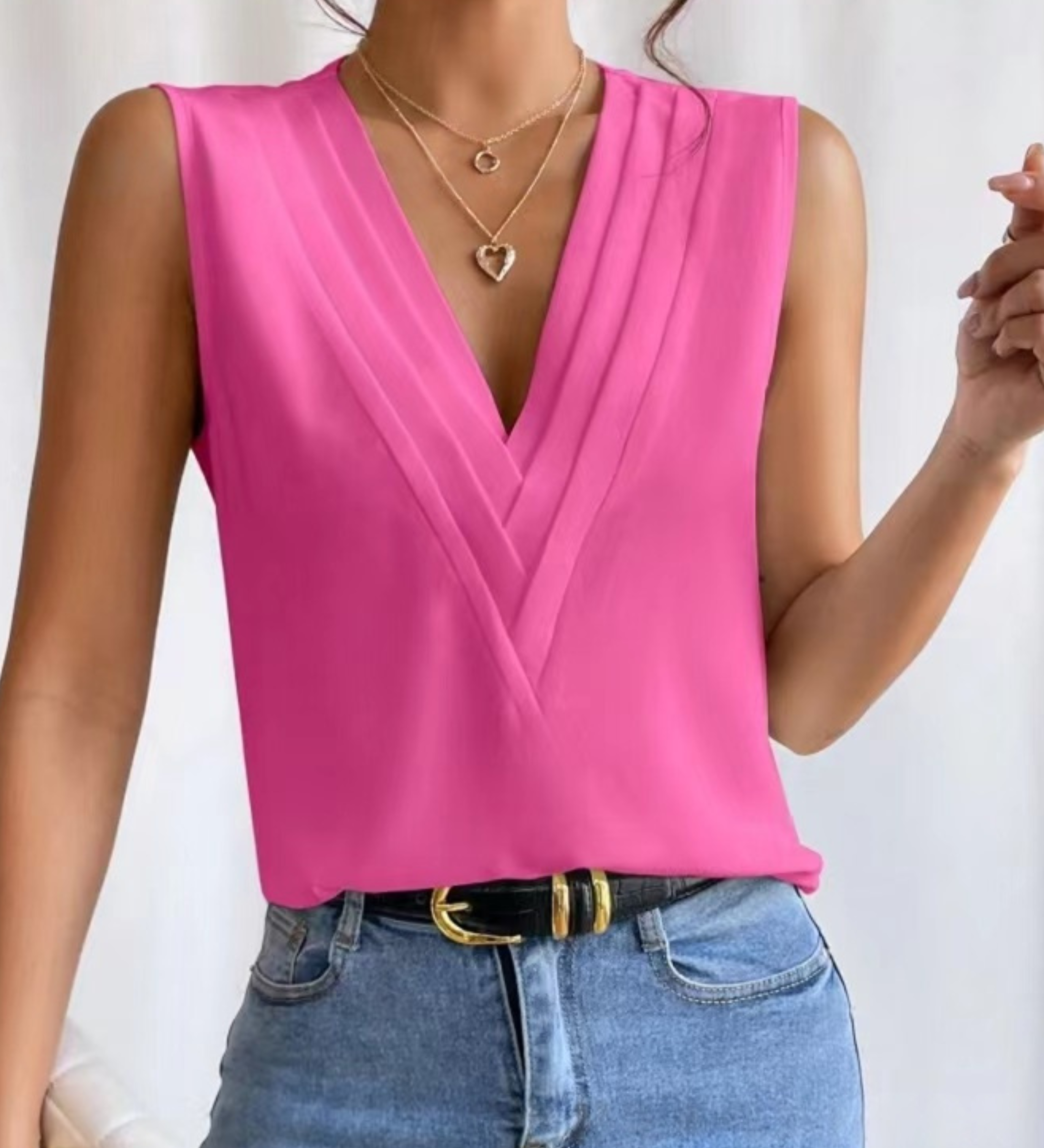 Jade - Lightweight Sleeveless V-Neck Top