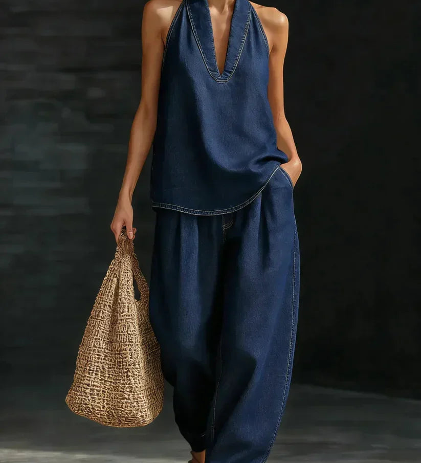 Martina - V-Neck Wide-Leg Jumpsuit
