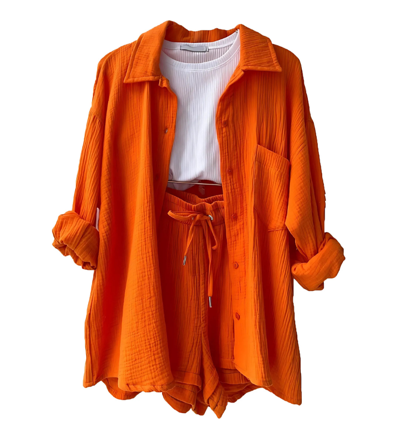 VERA™ – Modern Button-Up Shorts Set