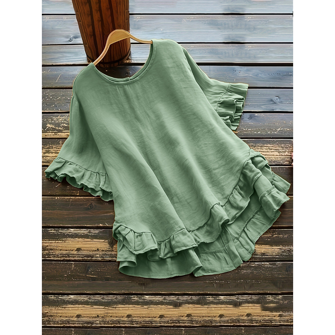Evita - Simple Plus Size Ruffle Hem